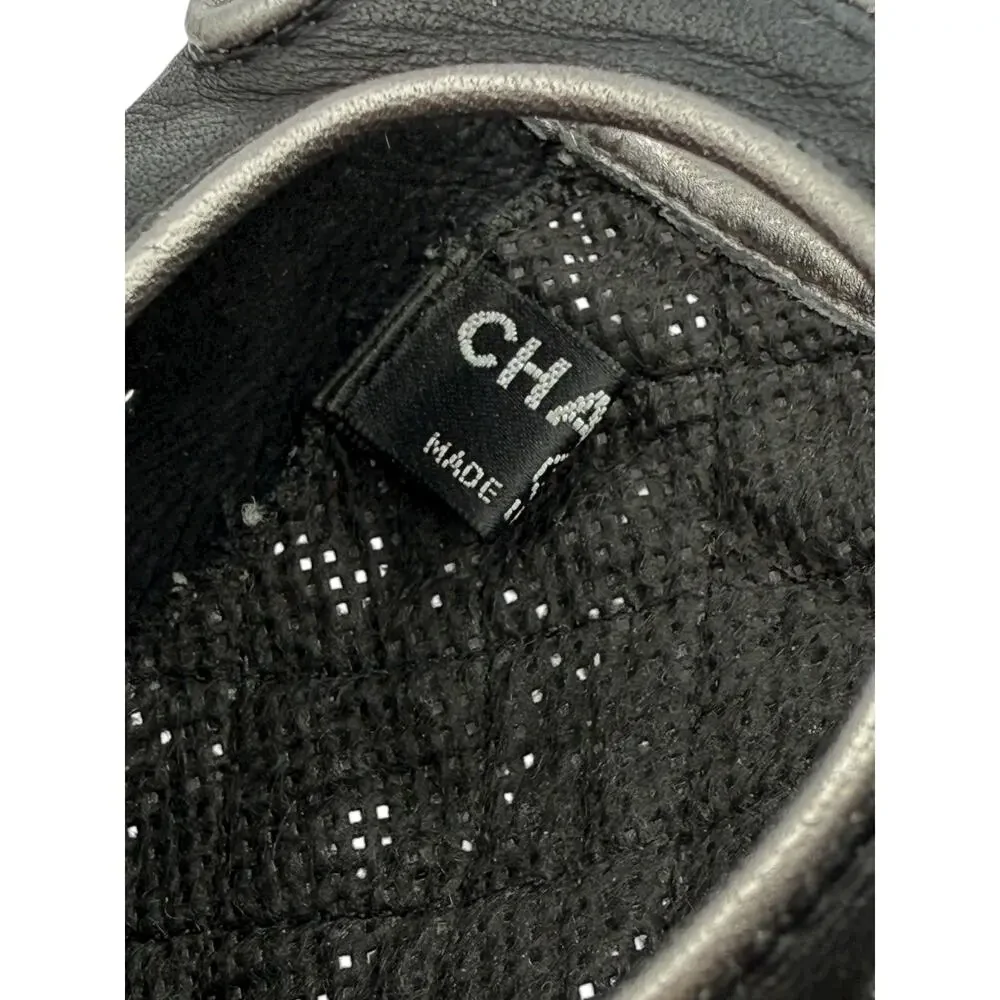 Chanel Black Tweed & Lambskin Fingerless Gloves – Size 7.5